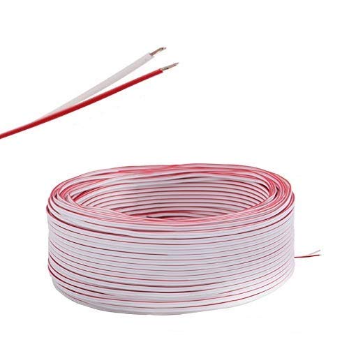 (0,59€/m)5-100m LED Kabel Zwillingslitze 2x 0,35mm² weiß/rot 2-adrig Montage Installation Zuleitung PVC isoliert Meterware Längen von 1-100m frei wählbar. (100m) von MEC Light