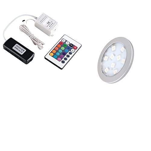 1-6x RGB-LED Aufbau Möbel-/Unterbauleuchte"ORBIT" + RGB-Controller + Trafo (1 Stück RGB ORBIT Leuchten + RGB-Controller + Trafo) von MEC Light