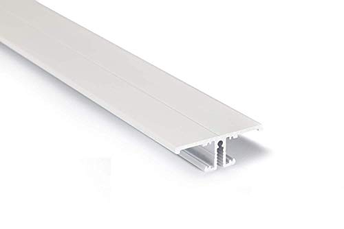 LED ALU Profil Weiß eloxiert Up/Down für LED Streifen 2m inkl. Abdeckung Klar UV-beständig, für LED Bänder bis max. 10mm. (2m Klar) von MEC Light