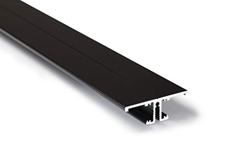 LED ALU Profil Schwarz eloxiert Up/Down für LED Streifen 1m inkl. Abdeckung satiniert UV-beständig, für LED Bänder bis max. 10mm. (1m Satin) von MEC Light