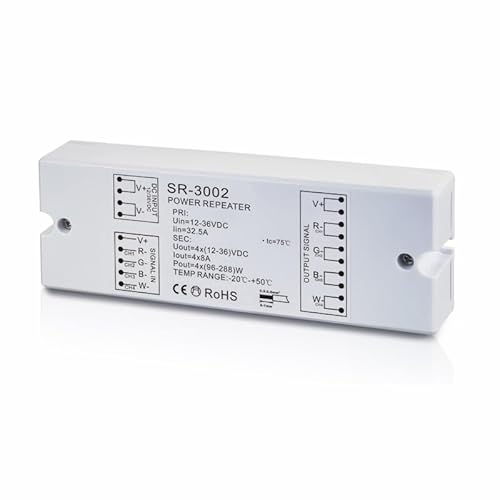RGBW Verstärker für z.B. Homematic, HmIP, RGBW Streifen 12-36V DC, 4x 8A von MEC Light