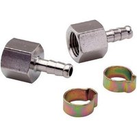 Mecafer - 2 x 1/4" F gerillte Endstücke für 6x11 Schläuche + Klemmen von MECAFER