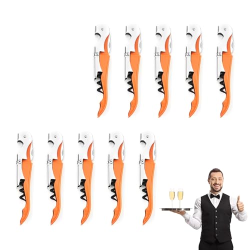 Korkenzieher Orange Set of 10,3-in-1 Kellnermesser + Flaschenöffner + Kurzmesser Kapseln,Weinöffner und Bieröffner Edelstahl Korkenzieher Orange Set of 10,3-in-1 Kellnermesser + Flaschenöffner + Kurzmesser Kapseln,Weinöffner und Bieröffner Edelstahl von MECC