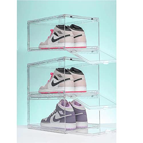 MECC Klare Schuhbox, stapelbarer Acrylschuhschrank, mit Magnettür,14.4x10.6x8inch/36x27x20cm (Clear Front Door 3 Pack) von MECC