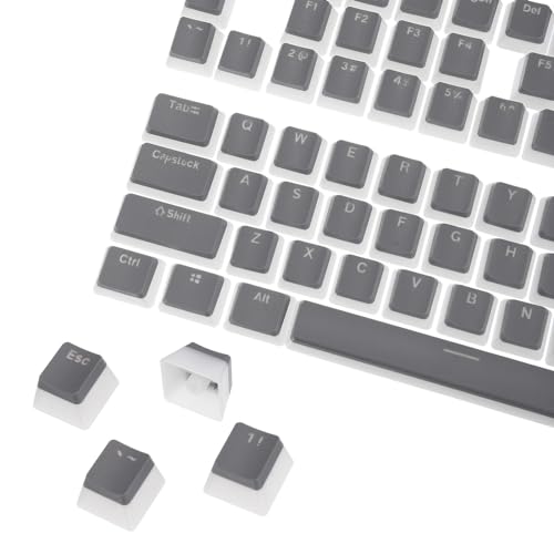 MECCANIXITY 108 Tasten PBT Pudding Tastenkappen Set OEM Profil Double Shot für mechanisches Tastaturlayout grau mit Hülle von MECCANIXITY