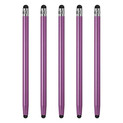 MECCANIXITY 5 Stück Eingabestifte für Touchscreens mit zwei Gummispitzen, kapazitiver Stylus Universal Tablet Pen Empfindlichkeit Präzision, Violett von MECCANIXITY
