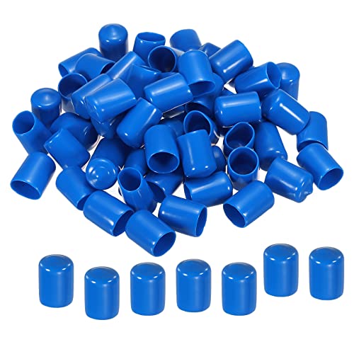 MECCANIXITY 50 Stück Gummi-Endkappen, 15 mm, Vinyl-Schraubgewinde, Schutz, runde PVC-Vakuumkappen für Schrauben, Bolzenrohr, Blau von MECCANIXITY