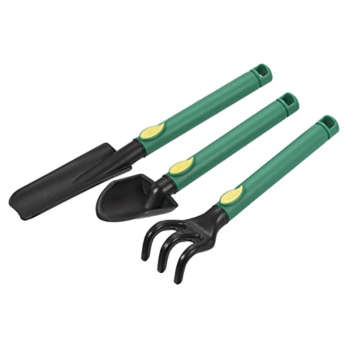 MECCANIXITY Mini-Gartenwerkzeug-Set, Kunststoff, Handwerkzeuge, Kelle, Rechen, Spaten, für Blumen, Sukkulenten, Umpflanzen, 3 Stück von MECCANIXITY