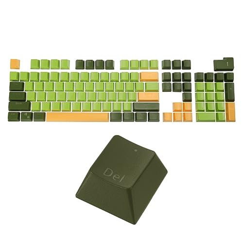 MECCANIXITY Pudding-Tastenkappen-Set mit 104 Tasten, OEM-Profil, 60 % ABS für mechanische Tastaturlayout, Grün und Hellgrün, Doppelschuss von MECCANIXITY