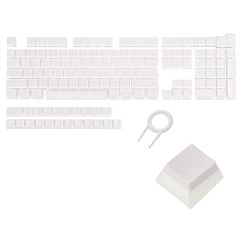 MECCANIXITY Pudding-Tastenkappen-Set mit 130 Tasten, OEM-Profil, 60 % PBT für mechanisches Tastaturlayout, cremeweiß, Doppelschuss von MECCANIXITY