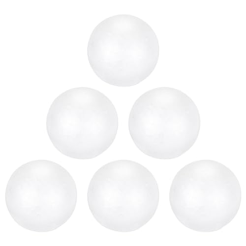 MECCANIXITY Weiße Schaumstoffkugeln, rund, 7,9 cm, Modell, Styropor-Kugeln, Bastelkugeln für Kunst, Handwerk, Haushaltsprojekte und Party-Dekoration, 5 Stück von MECCANIXITY