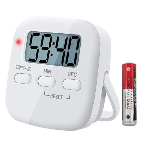 Digitaler Küchentimer Magnetisch Eieruhr Timer Küchenuhr Stoppuhr Countdown Count up, Laut Ton Küchenwecker Zeitmesser Küche Kurzzeitwecker mit LCD zum Kochen Backen Sport Lernen, mit Batterie von MECHEER