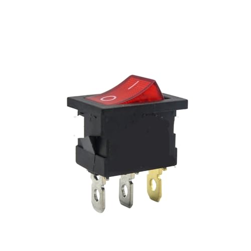1 STÜCKE Schalter EIN-AUS KCD1 15 * 21mm Schiffstyp Schalter 6A 15X21 Wippschalter netzschalter(Red 3PIN ON-OFF) von MECHURA