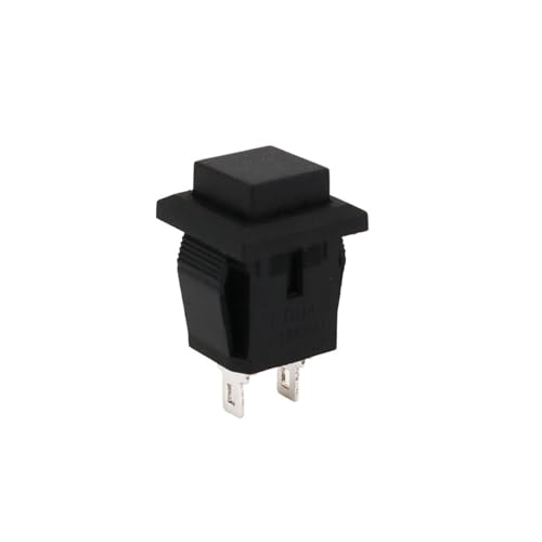 10 Stücke Serie 2-Pin Momentary Reset Mini Square Push Button Schalter Normalerweise Offen 3A/125VAC(10Pcs Black) von MECHURA