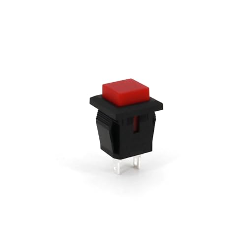 10 Stücke Serie 2-Pin Momentary Reset Mini Square Push Button Schalter Normalerweise Offen 3A/125VAC(10Pcs Red) von MECHURA