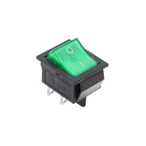 Bootswippschalter zum 1 STÜCKE KCD4 Wippschalter EIN-AUS 2 Positionen 4/6 Pins mit Licht Netzschalter 2 Positionen(4Pin Green Light) von MECHURA