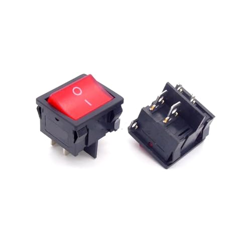 Bootswippschalter zum 1PC KCD5 21x24mm 21 * 24mm Wippschalter Kit 4 Pin 6Pin 2 Position 3 Position 6A/12A 250VAC(4Pin Red Light) von MECHURA