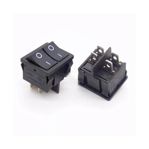 Bootswippschalter zum 1PC KCD5 21x24mm 21 * 24mm Wippschalter Kit 4 Pin 6Pin 2 Position 3 Position 6A/12A 250VAC(4Pin Two-Way Black) von MECHURA
