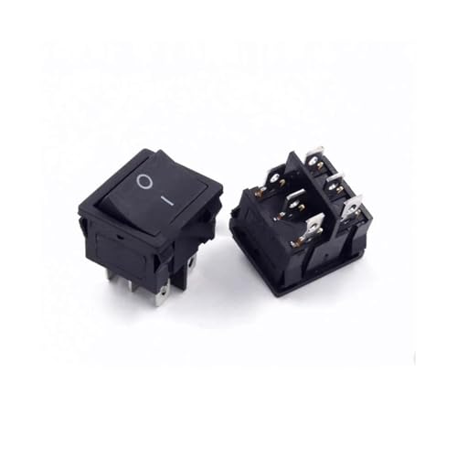 Bootswippschalter zum 1PC KCD5 21x24mm 21 * 24mm Wippschalter Kit 4 Pin 6Pin 2 Position 3 Position 6A/12A 250VAC(6Pin 2Position Black) von MECHURA