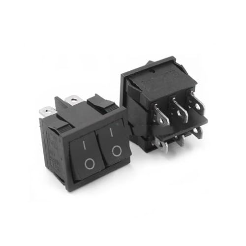 Bootswippschalter zum 1PC KCD5 21x24mm 21 * 24mm Wippschalter Kit 4 Pin 6Pin 2 Position 3 Position 6A/12A 250VAC(6Pin Two-Way Black) von MECHURA