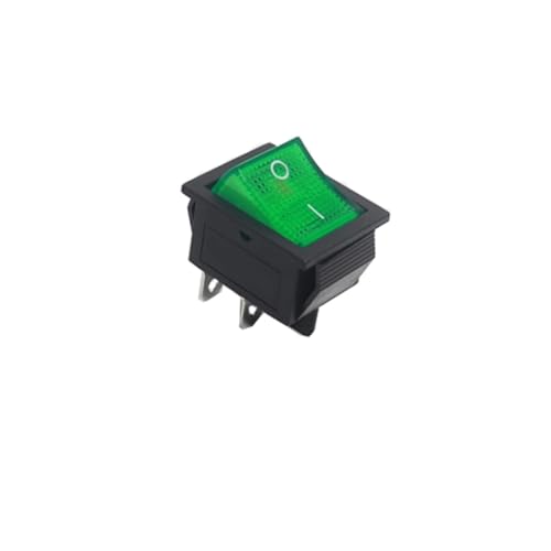 Bootswippschalter zum 【3-1 STÜCK】 30 A 250 V AC Hochstrom, EIN/AUS, speziell for Eelding-Maschine, KCD4, Sterlingsilberspitze, Wippschalter(4Pin Green Light,3PCS) von MECHURA