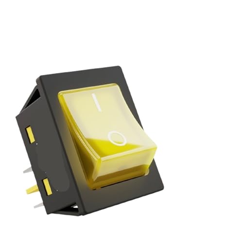 Bootswippschalter zum 30A 250VAC Hochleistungs-Wippschalter Ein Aus DPST LED-Schalter 4-polig rot grün blau weiß gelb Schalter(Yellow,24V) von MECHURA