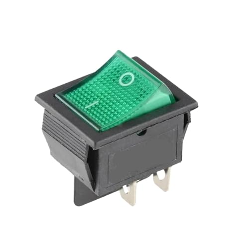 Bootswippschalter zum 5/20Pcs KCD4 4/6Pin Snap-in Schalter AUF/OFF Wippschalter Led Licht Kippschalter 25x31mm 16A 250V AC(Green 4PIN,5PCS) von MECHURA