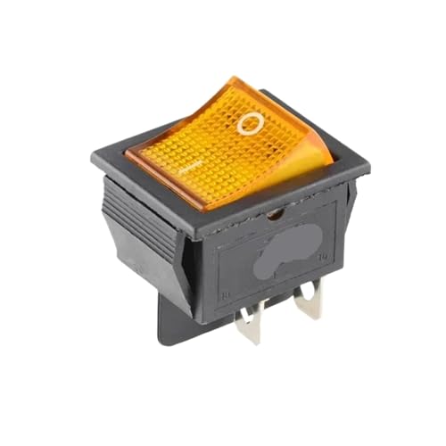 Bootswippschalter zum 5/20Pcs KCD4 4/6Pin Snap-in Schalter AUF/OFF Wippschalter Led Licht Kippschalter 25x31mm 16A 250V AC(Yellow 4PIN,20PCS) von MECHURA