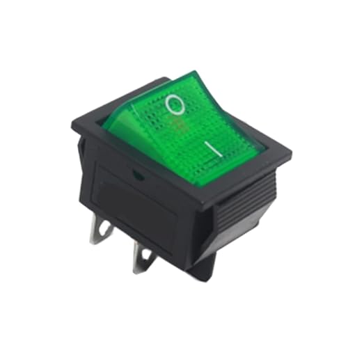Bootswippschalter zum 【5-1PCS】KCD4 Wippschalter Ein Aus 6 Pin Mit Led 4 16A 250V 220V T85 20A Kleine 6Pin 4Pin Licht for 2 Position 220 230V Lampe 10A(4Pin Green Light,1PCS) von MECHURA