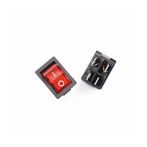 Bootswippschalter zum 5 Stücke schalter KCD1-104 4 füße 2 dateien mit lichter Rocker power schalter 15 * 21 MM 4pin Mit licht(5pcs red,12 V) von MECHURA