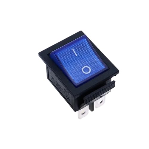 Bootswippschalter zum 5 stücke Wippschalter AC 10A/125V 6A/250V DPST 4 Pins 2 Position EIN/Aus Rote LED Licht Beleuchtet Wippschalter Kippschalter(5PCS Black) von MECHURA