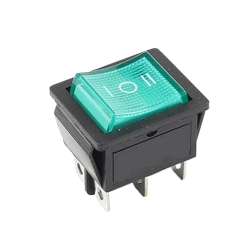 Bootswippschalter zum 5Pcs 31X26mm Power Wippschalter KCD4 6Pin 2/3 Position Taste Schalter Mit Licht 16A 250VAC 20A 125VAC Elektrische Auf-Off(Green ON-OFF-ON) von MECHURA