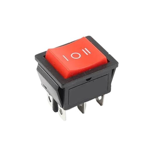 Bootswippschalter zum 5Pcs 31X26mm Power Wippschalter KCD4 6Pin 2/3 Position Taste Schalter Mit Licht 16A 250VAC 20A 125VAC Elektrische Auf-Off(Red Latching) von MECHURA