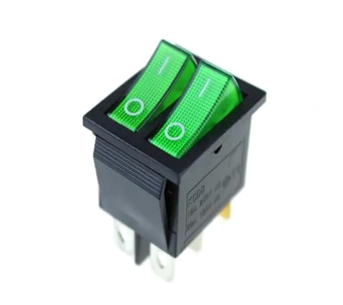 Bootswippschalter zum KCD4 Ein-Aus-Ein 6P / Ein-Aus 4P Rastender Wippschalter 16A 250VAC Farblicht(Green l l) von MECHURA