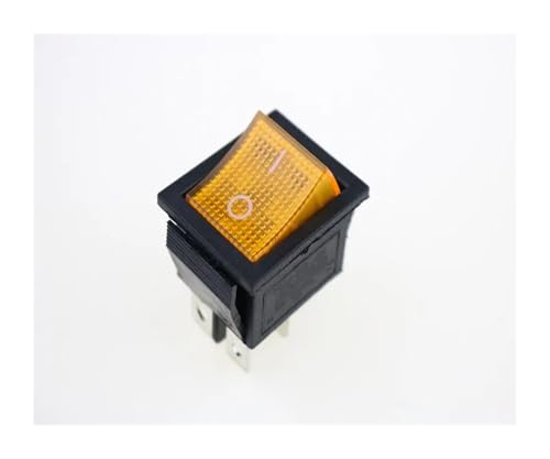 Bootswippschalter zum KCD4 Ein-Aus-Ein 6P / Ein-Aus 4P Rastender Wippschalter 16A 250VAC Farblicht(Yellow On-Off 4pin) von MECHURA