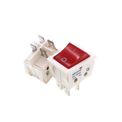 Bootswippschalter zum KCD4 Elektrischer Schweißmaschinenschalter Schiffstypschalter mit rotem Licht 30A 250V AC Elektroofen Elektrischer Heizungsschalter 4PIN T8555(4Pin White) von MECHURA