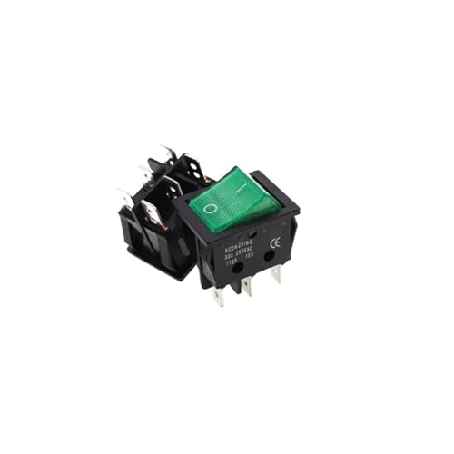 Bootswippschalter zum KCD4 Elektrischer Schweißmaschinenschalter Schiffstypschalter mit rotem Licht 30A 250V AC Elektroofen Elektrischer Heizungsschalter 4PIN T8555(6Pin Green light) von MECHURA