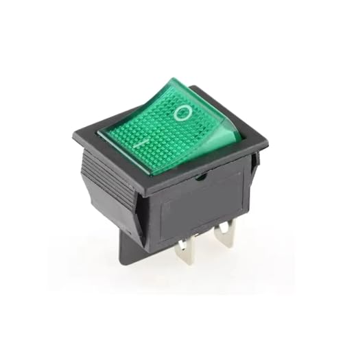Bootswippschalter zum Wippschalter Ein Aus 6 Pin 4 mit Licht 16A 250VAC 20A 125VAC Rastender Netzschalter I/O-Tastenschalter(Black,6Pin) von MECHURA