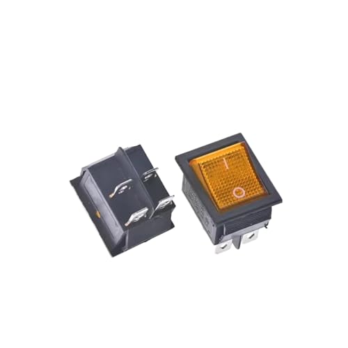 Bootswippschalter zum Wippschalter Wippschalter Power Button I/O 4 Pin mit Licht 4/6PIN rotes Licht grünes Licht(Black) von MECHURA