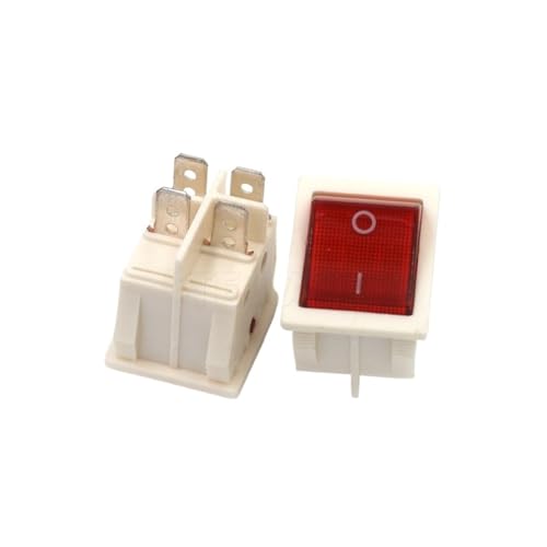 Bootswippschalter zum Wippschalter Wippschalter Power-Taste 4 6 Fuß Rotes Licht Grünes Licht 31x25mm16A250V(WHITE) von MECHURA