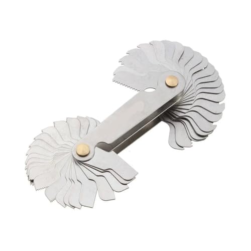 Edelstahl-Radius-Fillet-Lehre 4-teiliges Schraubenlehren-Set, Gewindesteigungslehren-Set, 52 Klingen, 60 Grad, metrisch, 55 Grad(4pcs set) von MECHURA