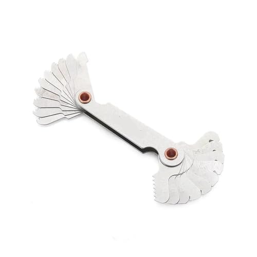 Edelstahl-Radius-Fillet-Lehre 55/60 Grad Gewindesteigungslehre Metrisches Zollgewinde-Messdorn(55 degree inch) von MECHURA