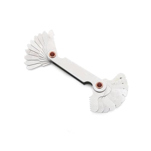 Edelstahl-Radius-Fillet-Lehre 55/60 Grad Gewindesteigungslehre Metrisches Zollgewinde-Messdorn(60 and 55) von MECHURA