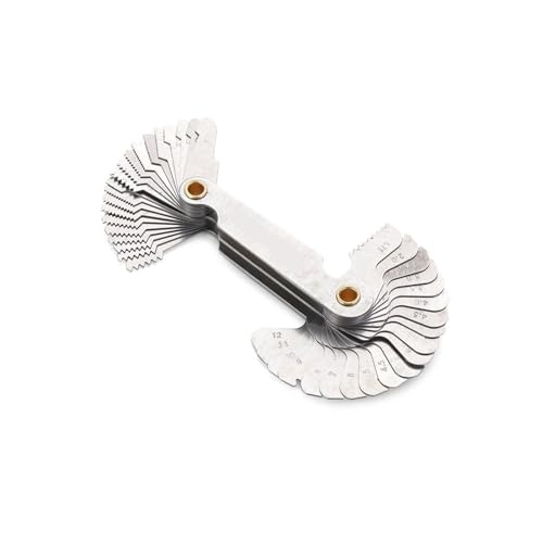 Edelstahl-Radius-Fillet-Lehre 55/60 Grad metrische Zoll Schraube Pitch Center Messung Gewinde Plug Gauge(60 and 55) von MECHURA