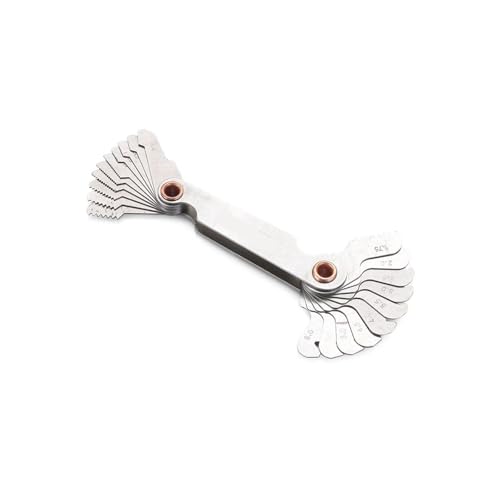 Edelstahl-Radius-Fillet-Lehre 55/60 Grad metrische Zoll Schraube Pitch Center Messung Gewinde Plug Gauge(60 degree metric) von MECHURA