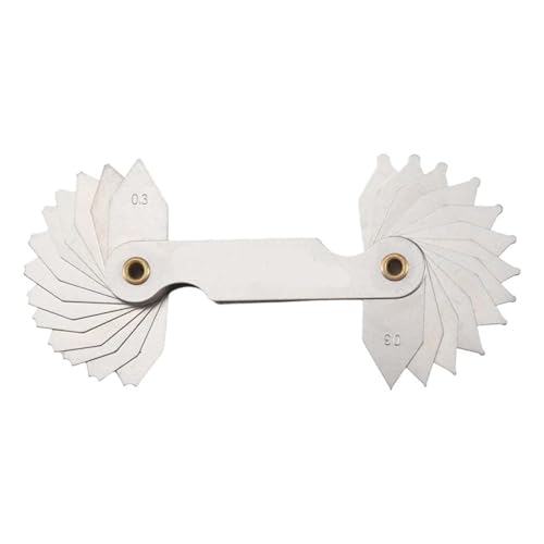 Edelstahl-Radius-Fillet-Lehre Radiusmessgerät-Set, 4-teiliges Radius-Filetmessgerät-Messwerkzeug aus Edelstahl (R0,3–1,5/R1–6,5/R7–14,5/R15–25)-AT64 von MECHURA
