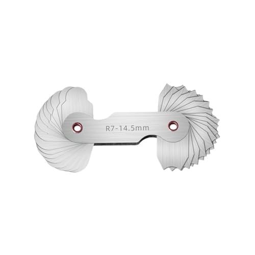 Edelstahl-Radius-Fillet-Lehre Radiusschablone R-Messgerät R1-6,5 7-14,5 15-25 26-80 Radius-Messgerät-Platten-Fill-Messgerät(R7-14.5) von MECHURA