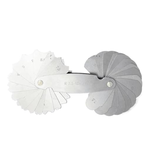 Edelstahl-Radius-Fillet-Lehre Umfassende Gewindelehren aus Edelstahl for den privaten, industriellen und professionellen Einsatz sowie for Heimwerkerprojekte(R7.5-15) von MECHURA