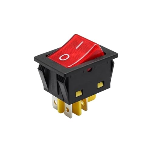 KCD4 Wasserdichter Wippschalter Edelstahloberfläche 30A Wippschalter 250VAC 12v LED 4-poliger Ein-/Ausschalter Ein-/Ausschalter IP67(30A rocker switch,RED_ON-OFF FUNCTION_12V LED) von MECHURA