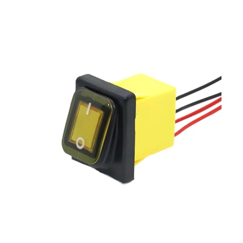 LED-Wippschalter mit Drähten EIN AUS Hochleistungs-4-poliger DPST IP67 wasserdicht versiegelt Auto Marine Toggle(AMBER,12V) von MECHURA
